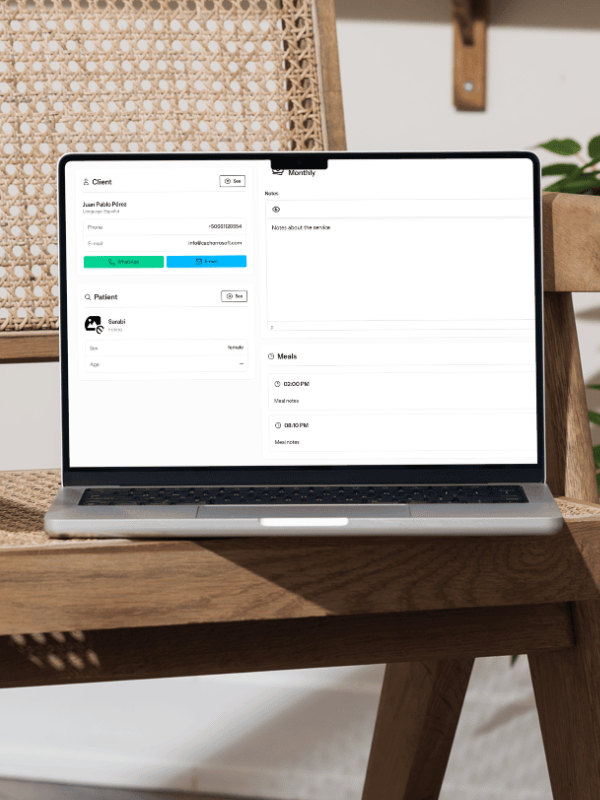 Modulo de Guardería para mascotas en veterinaria