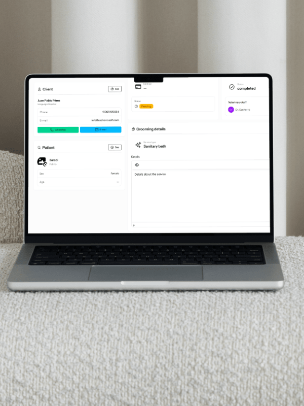 Modulo de Grooming veterinario