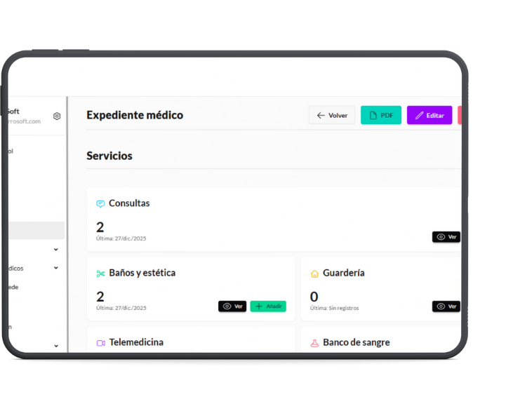 Expediente veterinario digital en Mi Vete App